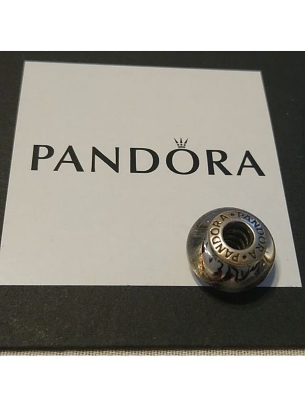 Pandora Sterling Silver Murano Zebra Charm 790938 View 2